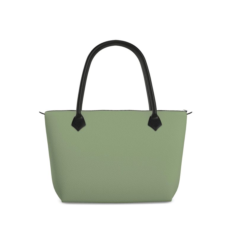 Hand Made Zip Top Handbag Sage Green