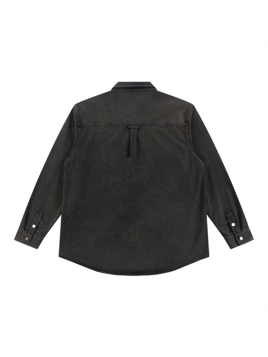 BRITBUNT Vintage Washed Denim Jacket – Heavyweight Unisex