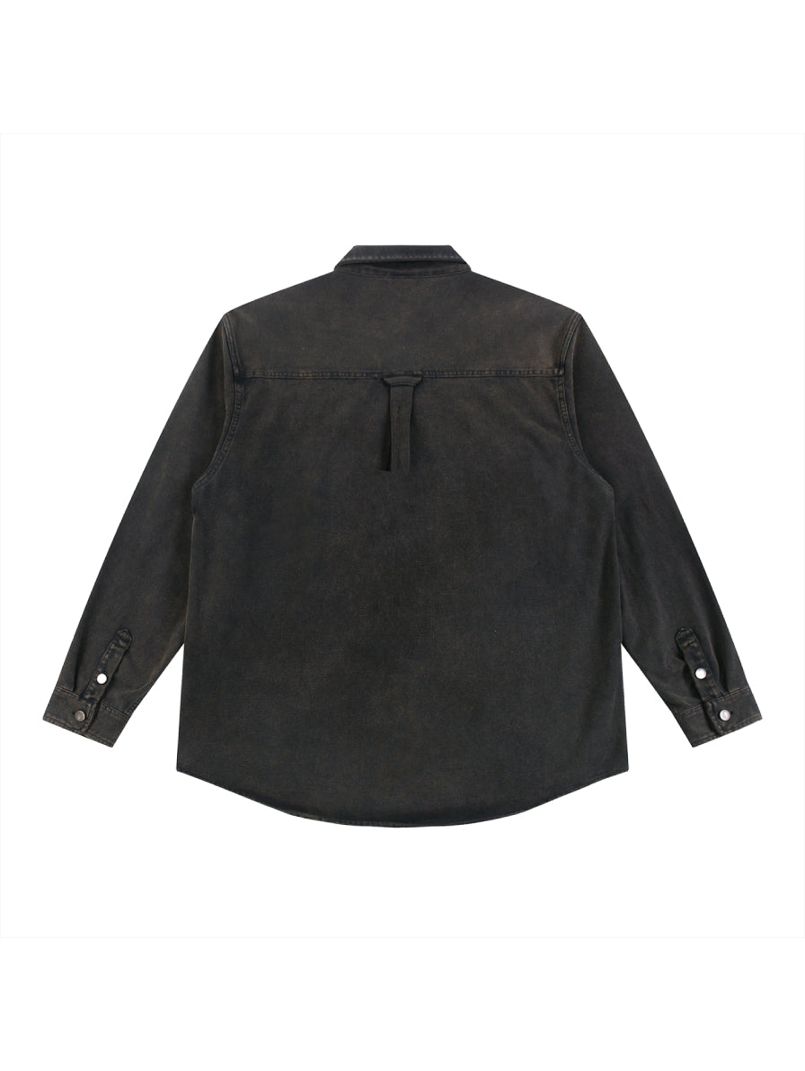 BRITBUNT Vintage Washed Denim Jacket – Heavyweight Unisex