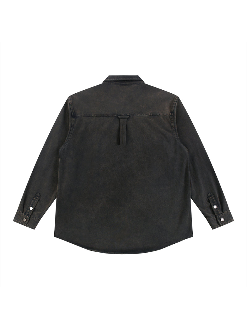 BRITBUNT Vintage Washed Denim Jacket – Heavyweight Unisex