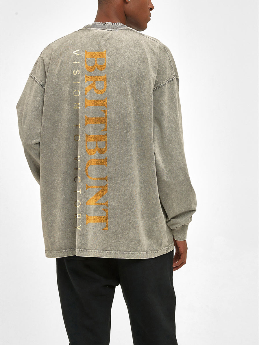 Acid Wash Oversize Long Sleeve T-Shirt