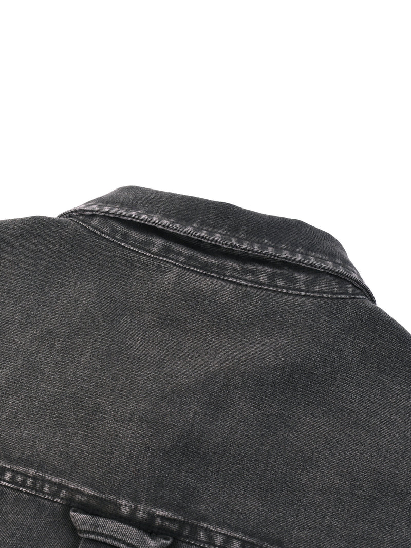 BRITBUNT Vintage Washed Denim Jacket – Heavyweight Unisex